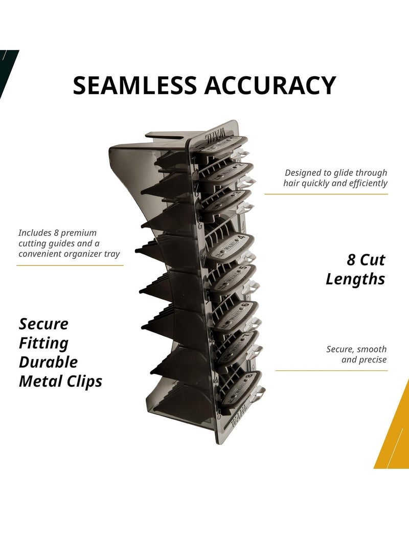 Professional Premium Cutting Guides, 1-8, with Organizer, Secure Fit, Durable Metal Clips