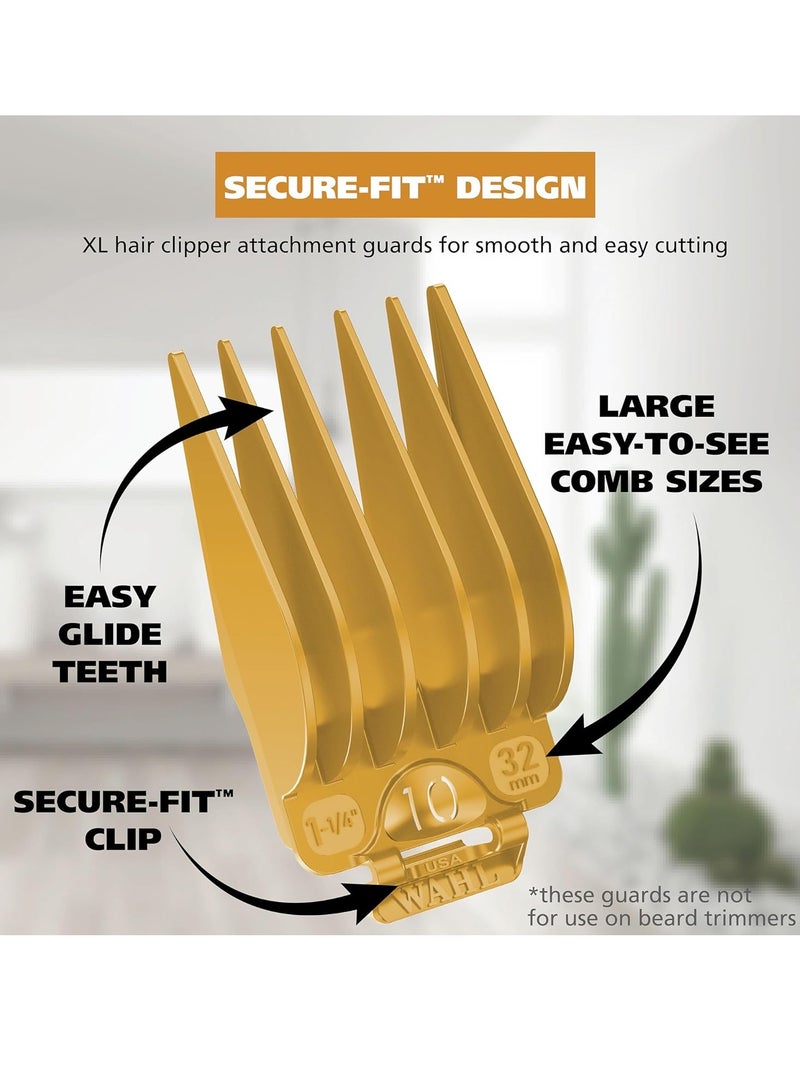 Hair Clipper Genuine Secure Fit Attachment Guard Set for Long Hair Styles and Fades, 2 Full Size Hair Clipper Guide Combs for Increased Cutting Performance - Model 3025025