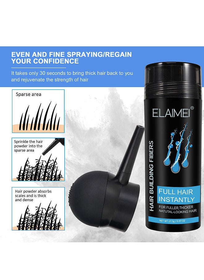 27.5g Hair Building Fibers with Spray Applicator Even Fine Spraying Full Hair Instantly for Fuller Thicker Natural-looking Hair