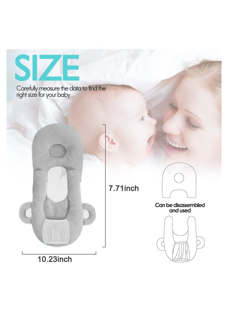 Portable Baby Nursing Pillow and Bottle Holder Adjustable Support Cushion for Newborns Anti-Spit Milk Pad Grey