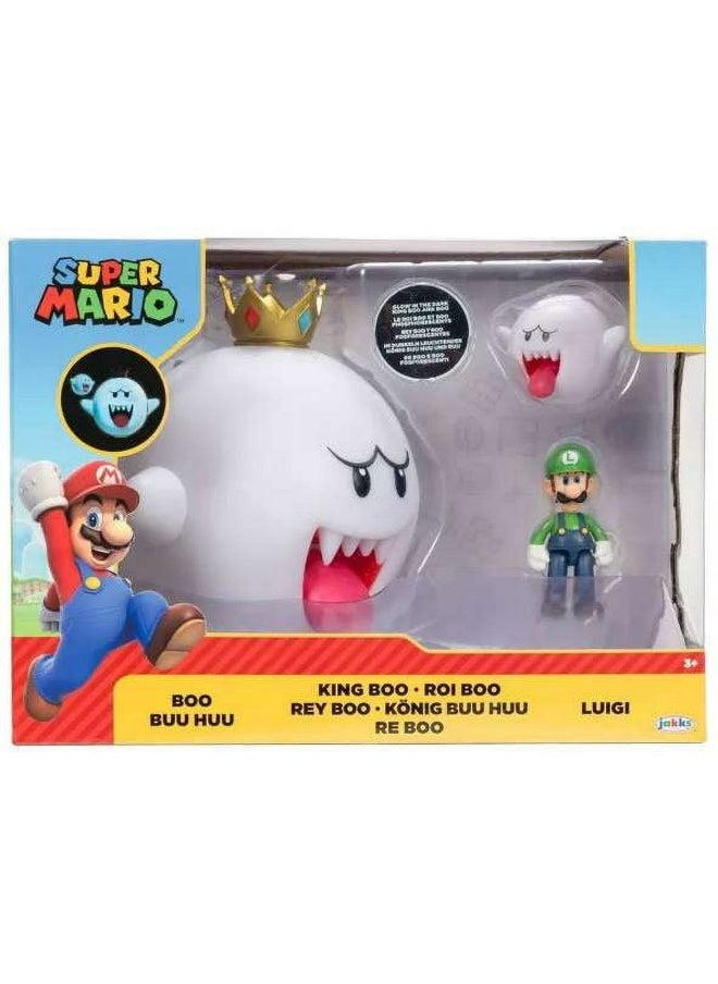 Nintendo Super Mario King Boo with Luigi Action Figure Set