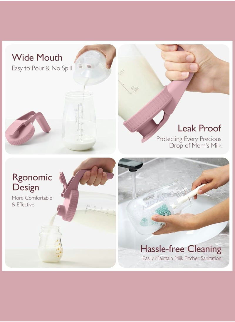 Breast Milk Pitcher, Resistant to Heat and Cold Abrupt Temp Swings, No Leak Breast Milk Fridge Storage Container With Wide Mouth, Fast Baby Formula Maker, Breastfeeding Essentials
