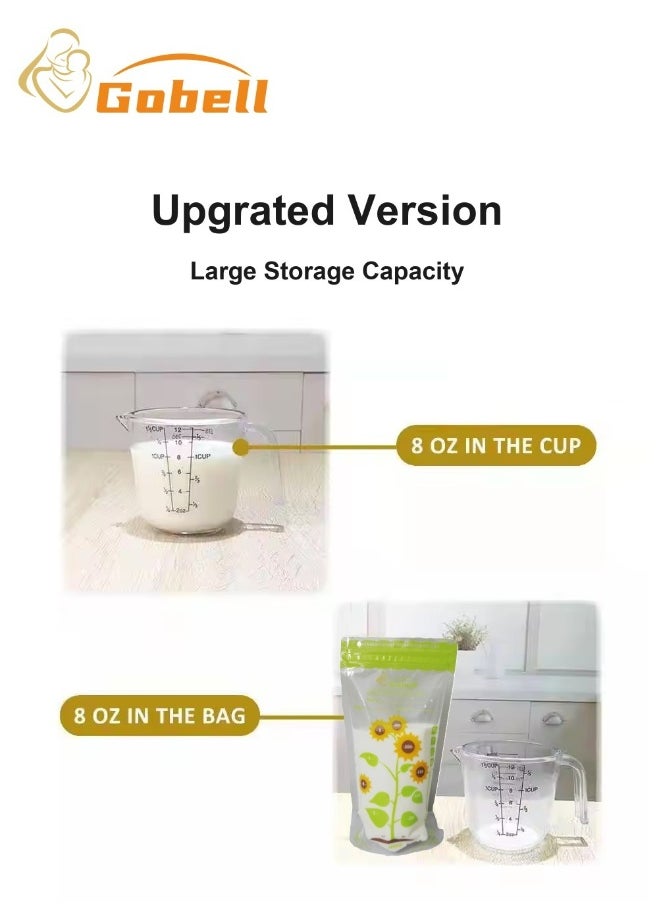 112pcs New Upgraded Breast Milk Storage Bags Leak-proof Double Zipper And Self-stand Design With Mark Pen, 250ML