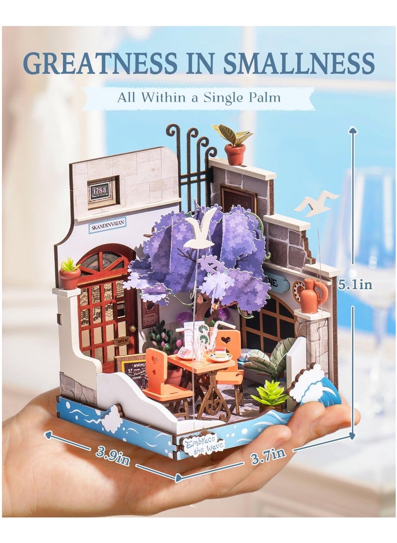 DIY Mini Building House Micro Kit - Holiday Dining Room, Lifestyle Mini Bookshelf Decor, DIY Hobby/Craftsman Gift (Seaside Dining Room)