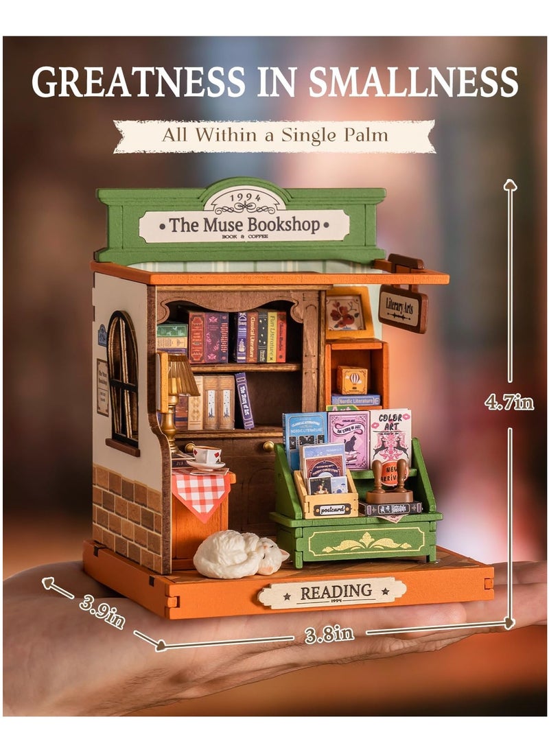 DIY Mini Building House Micro Kit - Muse Bookstore, Miniverse Lifestyle Mini Bookshelf Decor, DIY Hobby/Craftsman Gift (Inspiration Bookstore)