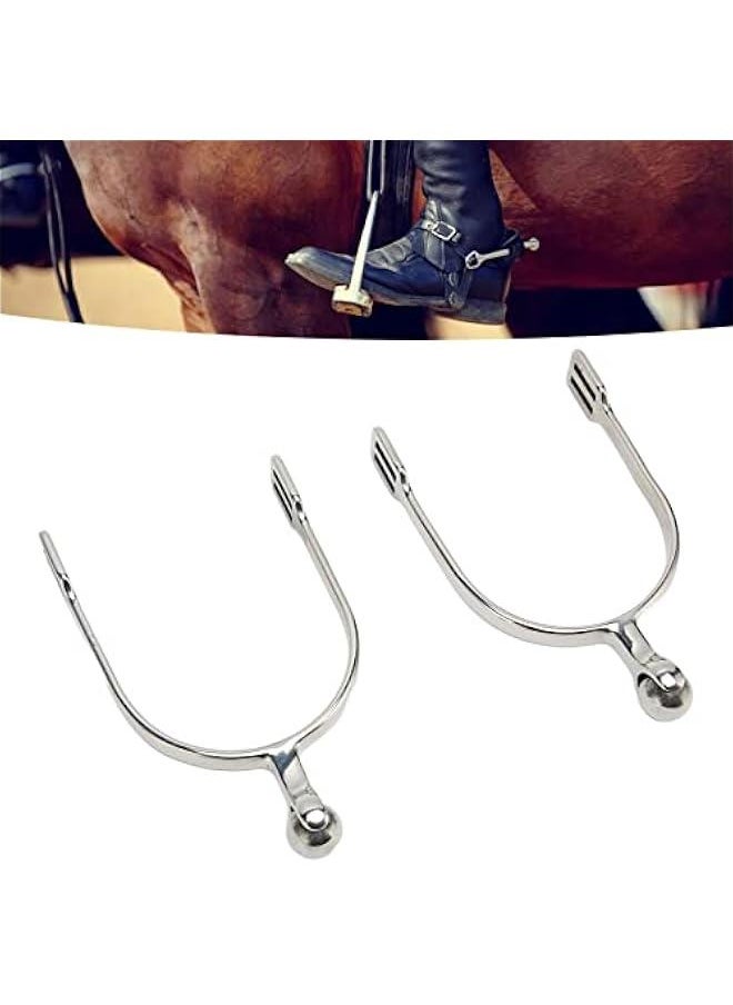 2 PCS Horse Spurs, Stainless Steel Spurs with Smooth Roller Ball, English Spur for Boots, Western Cowboy Spurs Equestrian Gear, Retro Spurs Saddlery Equipment