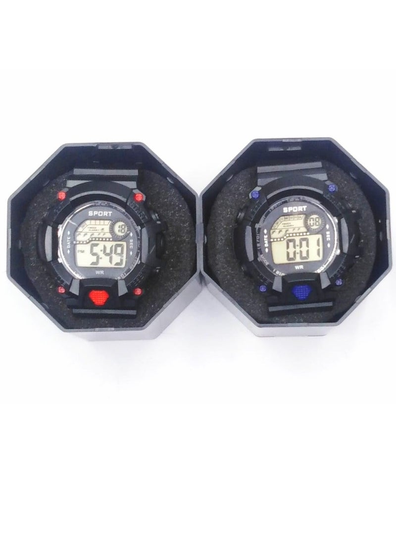 Children Digital Sports Watches, Set of 6 Assorted colors