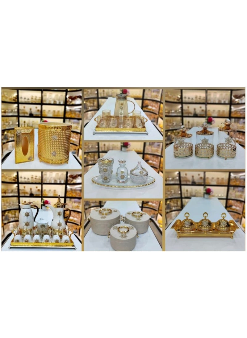 Ramdan Kareem Elegant Home Set Tea & Coffee Set Water Set Bakhoor Burner Bowls & Sweet Dish Collection