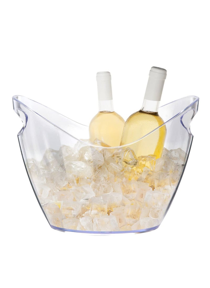 Ice Bucket Wine Bucket，Clear Acrylic 4 Liter Plastic Tub for Drinks and Parties, Food Grade, Perfect for Wine, Champagne or Beer Bottles