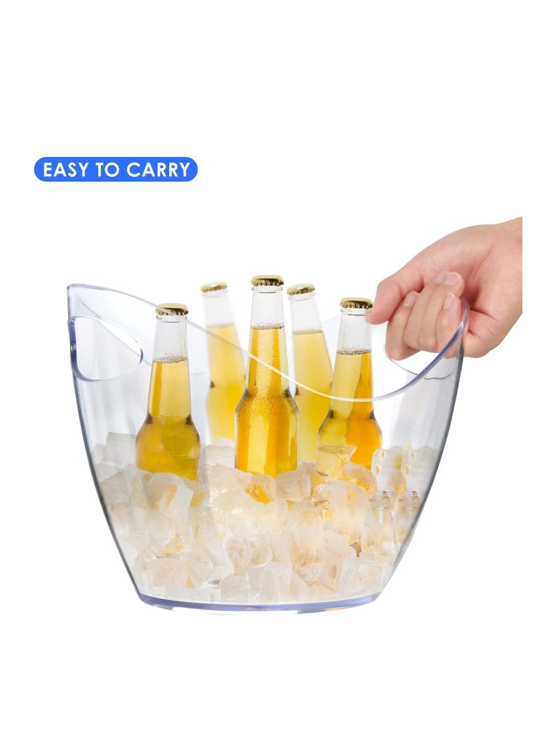 Ice Bucket Wine Bucket，Clear Acrylic 4 Liter Plastic Tub for Drinks and Parties, Food Grade, Perfect for Wine, Champagne or Beer Bottles