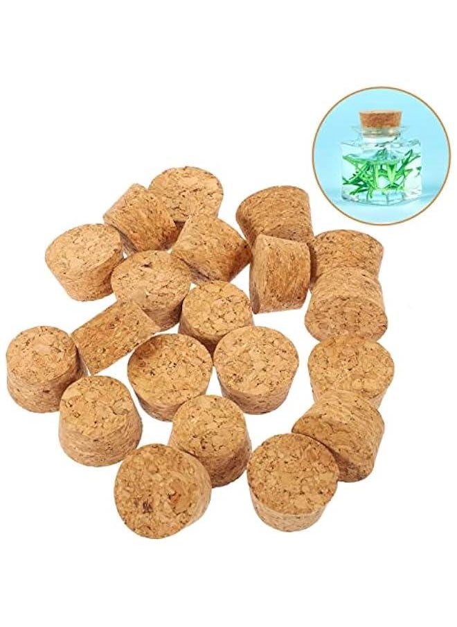 20pcs Stoppers Stopper Craft Cork Message Natural Corks Bottle Making Reusable Glass Jars Home Tiny Bung DIY Plugs Covers Plug Crafts Mm Wooden Wine for Tapered Wood Sealing