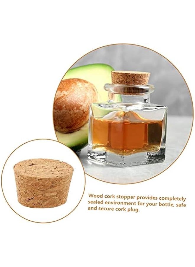 20pcs Stoppers Stopper Craft Cork Message Natural Corks Bottle Making Reusable Glass Jars Home Tiny Bung DIY Plugs Covers Plug Crafts Mm Wooden Wine for Tapered Wood Sealing