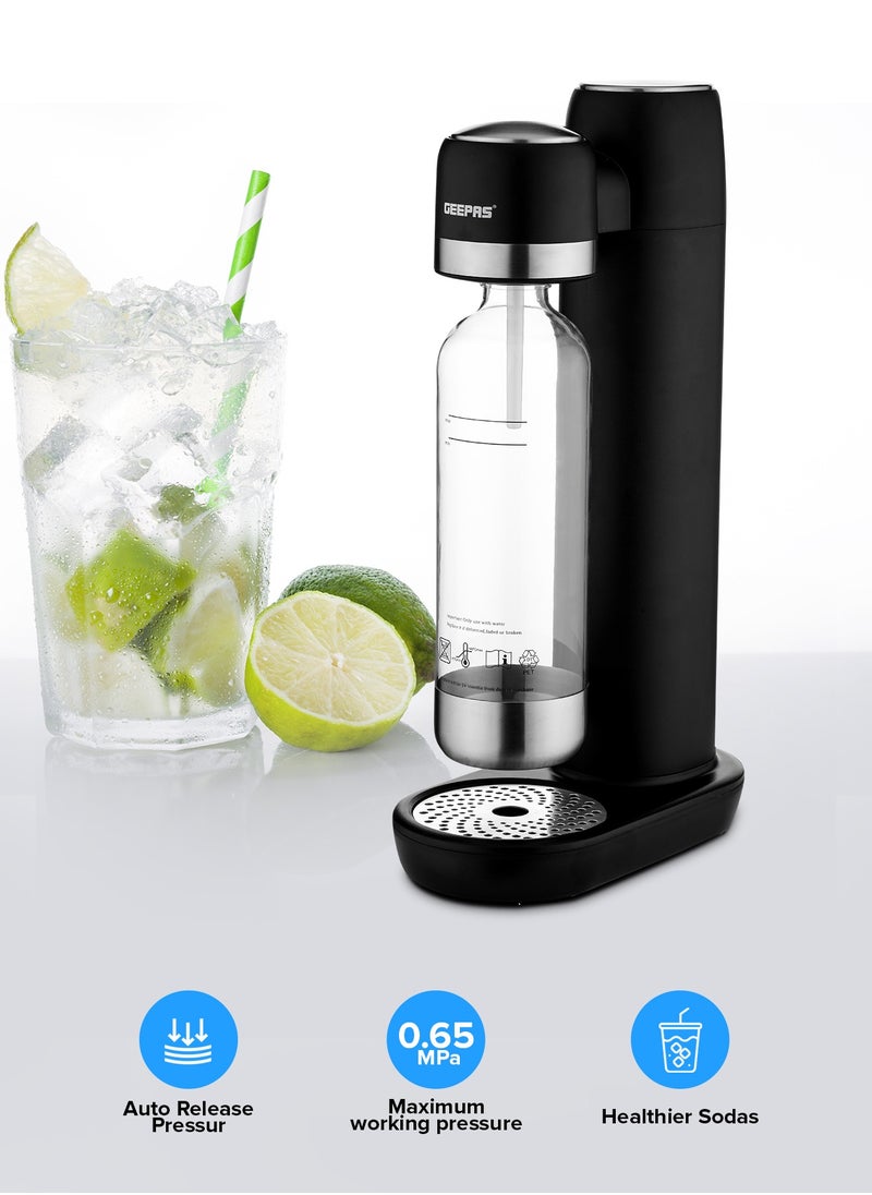 Soda Maker With 900 ml Capacity,  Auto Release Pressure, Environmentally Friendly, No Electricity Required | Sparkling Water, Strong Bubbles, Fizzy Beverages | Perfect for Making Flavored Drinks, Healthier Sodas