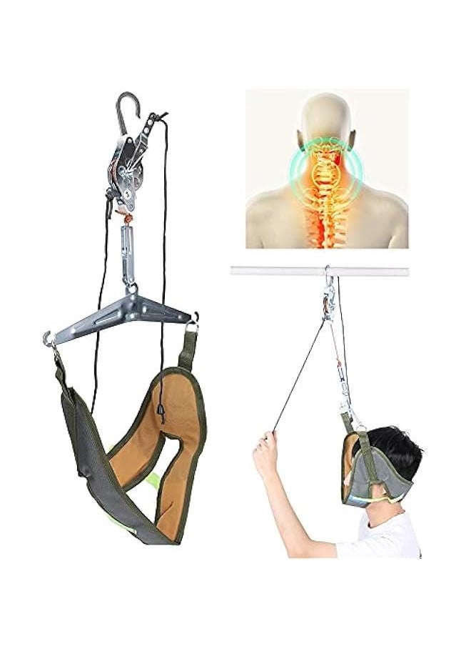 Cervical Neck Traction Device, Neck Stretcher Hammock Household Cervical Vertebra Tractor, Neck Support Fixation Traction Device Cervical Traction Kit Back Stretcher, Over The Door