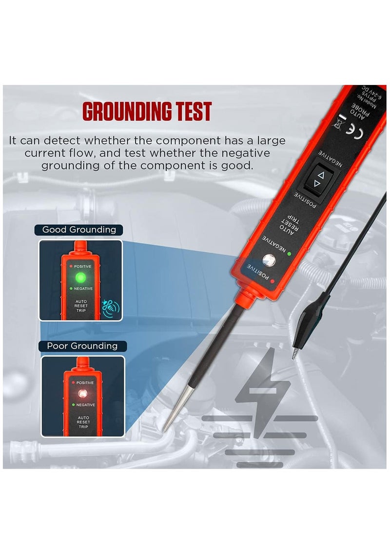 Automotive Circuit Tester Test Light Automotive with 4M Test Lead 6V 12V 24V DC Led Light Tester Fuse Tester Circuit Tester Auto 12V Electrical System Tools for Car Truck Marine Motorcycle SUV Boat