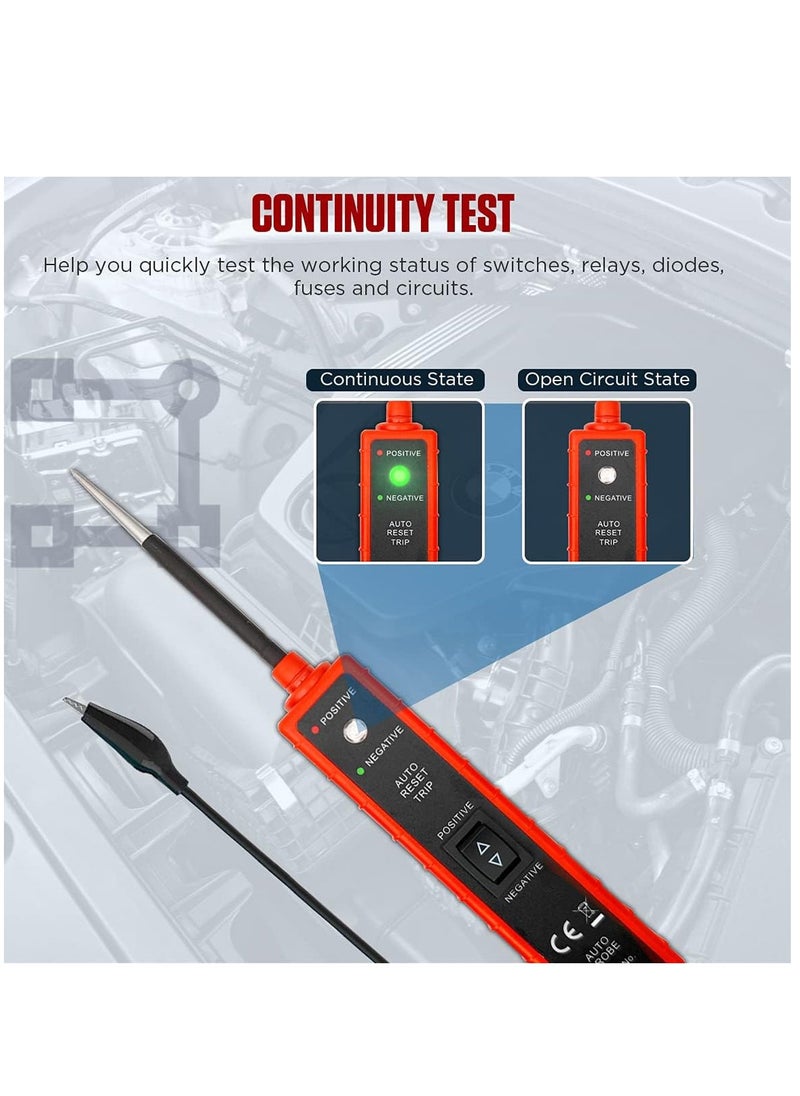 Automotive Circuit Tester Test Light Automotive with 4M Test Lead 6V 12V 24V DC Led Light Tester Fuse Tester Circuit Tester Auto 12V Electrical System Tools for Car Truck Marine Motorcycle SUV Boat