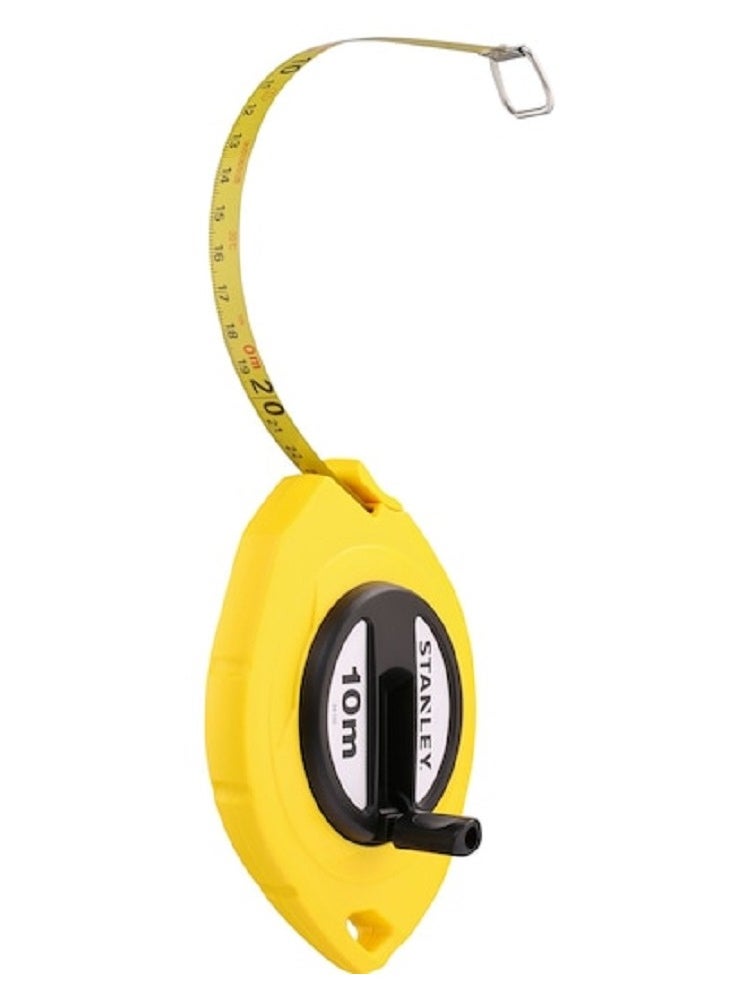 STANLEY 0-34-102 Steel Long Tape Measure 10m with Barbed Hook and ABS Case, Class II Accuracy