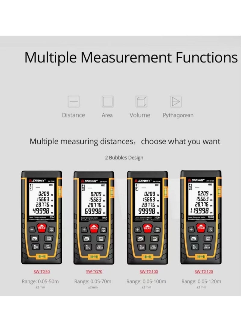 Sndway Laser Distance Meter Digital Trena Laser Tape Range Finder Build Measure Device Electronic Ruler Laser Tape Measure Roulette