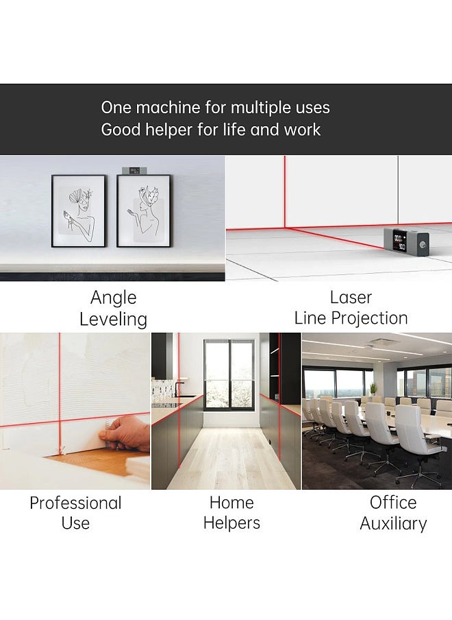 LI1 Digital Angle Finder, Laser Protractor, Rechargeable Level and Bevel Gauge Inclinometer, 360° Cast, Dual LED Screen, unilateral Laser Line