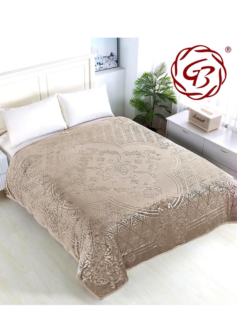 Embossed  Flannel Fleece Blanket Travel Blanket for Bed and Sofas Luxurious Warm and Comfortable Size 220*240