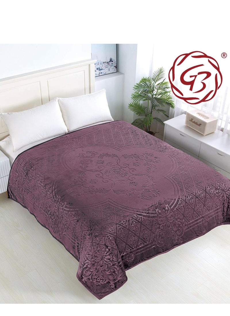 Embossed  Flannel Fleece Blanket Travel Blanket for Bed and Sofas Luxurious Warm and Comfortable Size 220*240