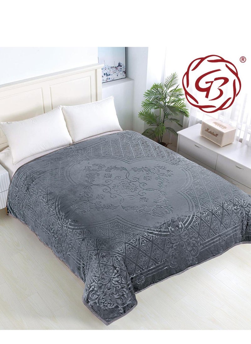 Embossed  Flannel Fleece Blanket Travel Blanket for Bed and Sofas Luxurious Warm and Comfortable Size 220*240