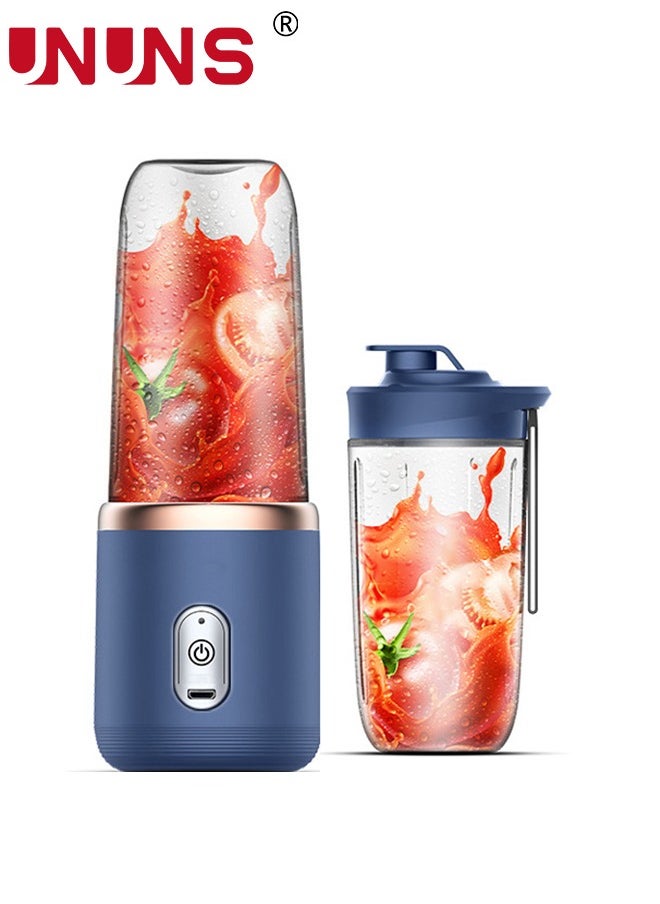 Portable Electric Juicer,400ml Wireless Automatic Juicer Blender With USB Rechargeable And 2 Juice Cup,For Smoothies And Shakes,Bule