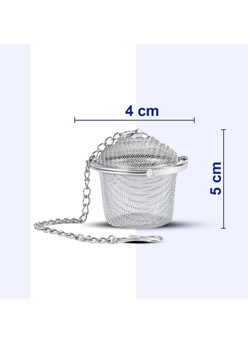 BLUE TEA - Bucket Tea Infuser | Easy Clean Stainless Steel Infuser with Chain Hook | Perfect for Loose Leaf Teas, Herbals, Spices | Fine Steeper, Diffuser, Filter | Reusable