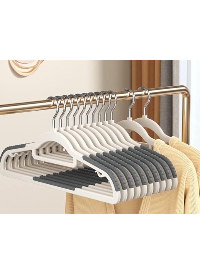 Plastic Clothes Hangers 50 Pack, Plastic Clothes Hangers Non-Slip Clothes Hangers with Rubber Grips, Heavy Duty Plastic Clothes Hangers with 360° Swivel Hooks, Slim Clothes Hangers, Space Saving, Closet Clothes Hangers Gray