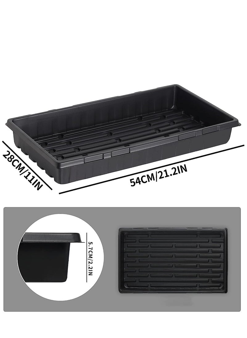 10 Piece 20×10 Inch Plants Growing Trays - Black Seedlings Plugs Tray No Drain Holes Hydroponic Plastic Container Seed Starter Without Holes For Microgreens Flowers Sprouts Wheatgrass