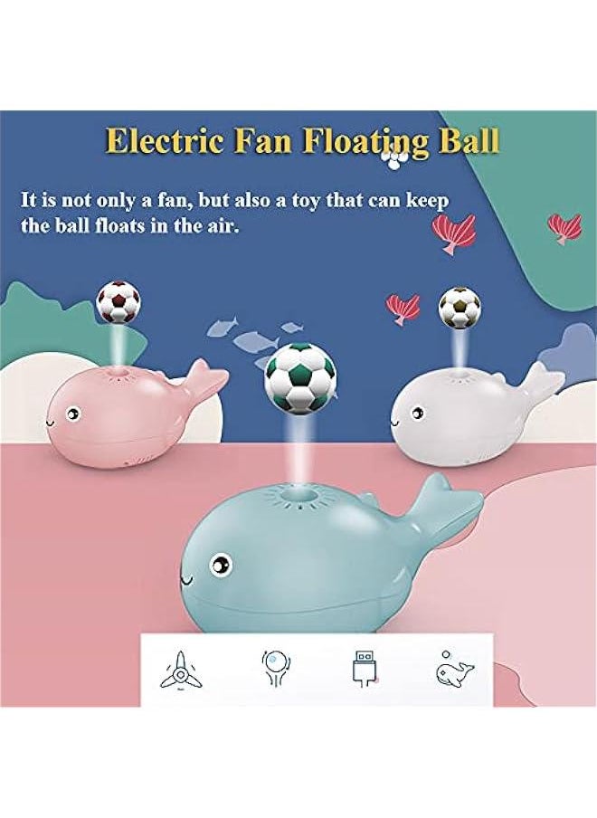 Floating Ball, Creative USB Rechargeable Whale Bladeless Fan Levitation Ball Flying Ball Portable and Safe Fan for Kids (White)