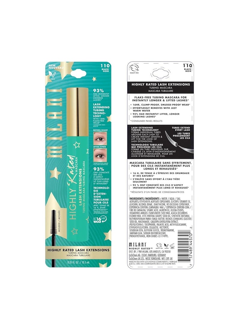 Highly Rated Lash Extensions Tubing Mascara for Added Length and Lift - Black - As Seen on Tik Tok