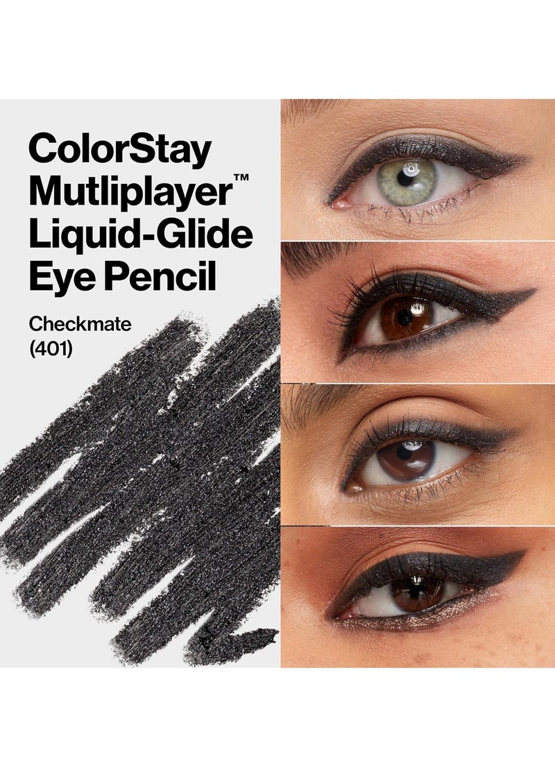 ColorStay Multiplayer Liquid-Glide Eyeliner Pencil, Makeup Stocking Stuffers for Women, Waterproof, Smudgeproof, 401, 0.03 oz Checkmate