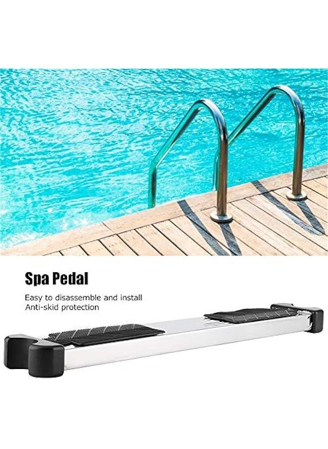 Ladder Pedal, 304 Stainless Steel Thickened Good Bearing Cpacity Swimming Pool Replacement Ladder Rung Steps Swim Stairs Steps Pedal with Non?Slip Rubber Pad for Hot Spring