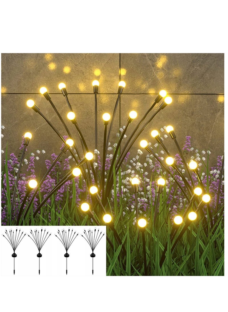 Solar Firefly Lights, 4 Piece Solar Garden Lights 10LED Solar Lights Outdoor Waterproof, Garden Deck Patio Path Landscape Outdoor Decorative Lights