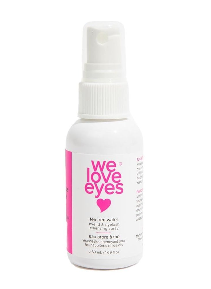 We Love Eyes - Tea Tree Water Eyelid & Eyelash Cleansing Spray - 100% Oil Free perfect for lash extensions, remove debris, no rinse formula