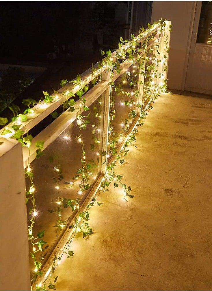 Rattan String Lights Outdoor 100 Led 32.8 FT Realistic Plants String Lights LED Decorative Lights Garland Vines with Lights for Bedroom/Home/Festival/ Wedding /Party Decoration (Battery powered)