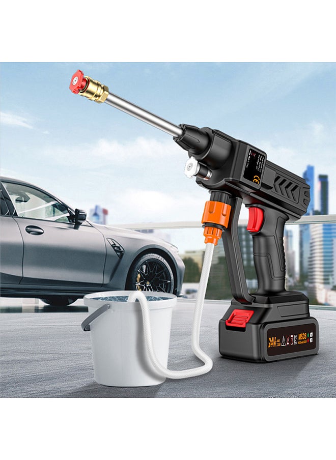 Cordless Power Washer, 60Bar 300W High Power Washer Machine, with Rechargeable Battery, 5 in 1 Nozzles, for Car Fence Floor Cleaning Watering