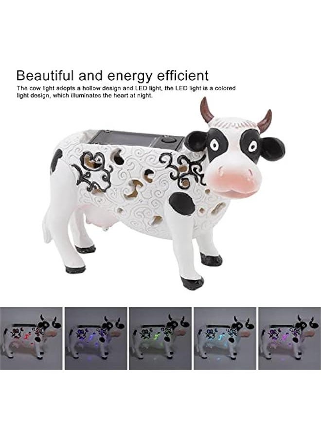 Solar Garden Lights, 4.7in Waterproof Daisy Cow Solar Light Color Changing Light for Garden Decor, Outdoor LED Solar Light Garden Statue for Patios, LED Garden Light for Yard