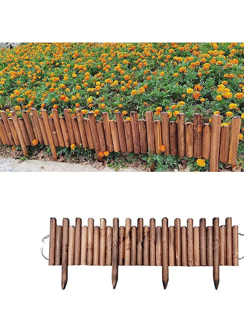 Wooden Garden Fence Panel Decorative Natural Wood Edging for Landscaping