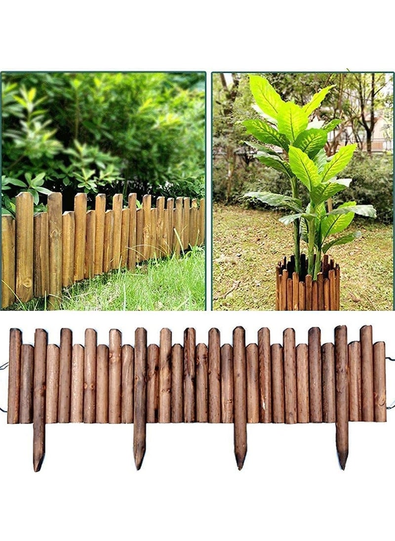 Wooden Garden Fence Panel Decorative Natural Wood Edging for Landscaping