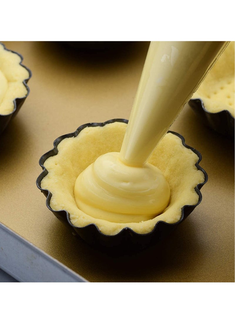 Egg Tart Mold 12 Packs Stainless Cupcake Stand Shells Household Baking Heat-Resistant Aluminum Tray Non-Stick Cup