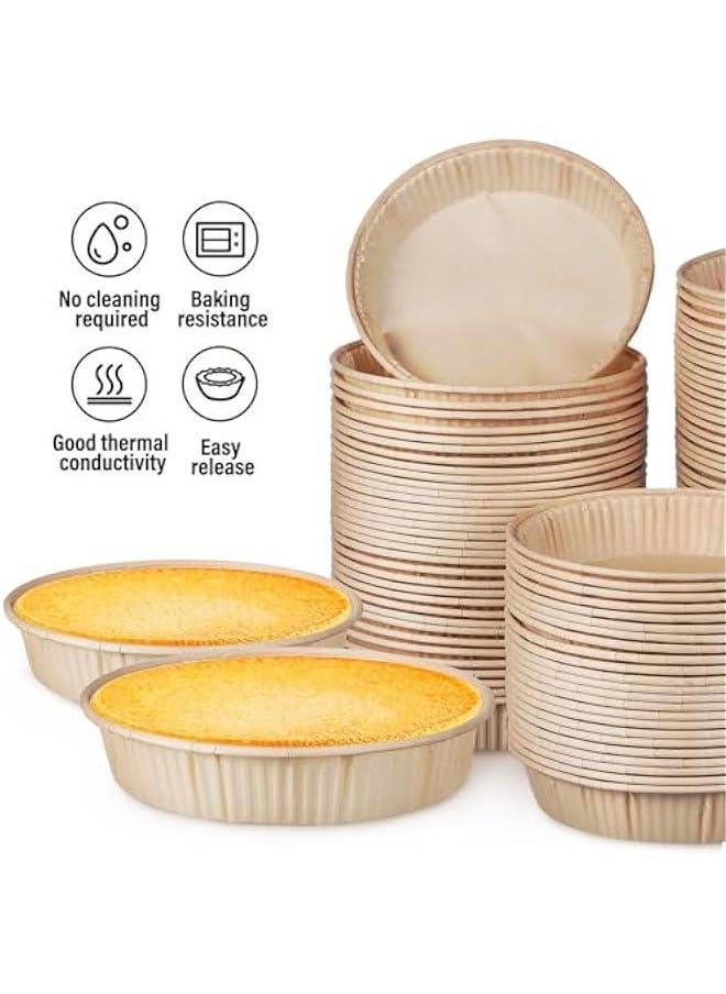 100pcs Paper Mini Tart Pans for Baking, mini pie tins 4Inch Mini Pie Pans, Non-stick, Oven safe, Microwave safe