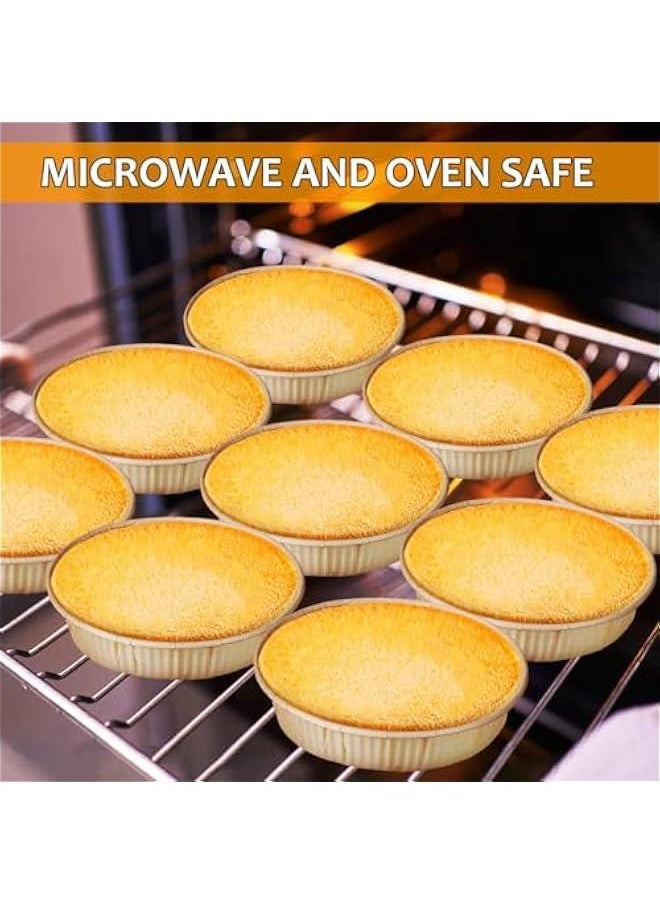 100pcs Paper Mini Tart Pans for Baking, mini pie tins 4Inch Mini Pie Pans, Non-stick, Oven safe, Microwave safe