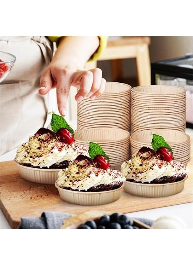 100pcs Paper Mini Tart Pans for Baking, mini pie tins 4Inch Mini Pie Pans, Non-stick, Oven safe, Microwave safe