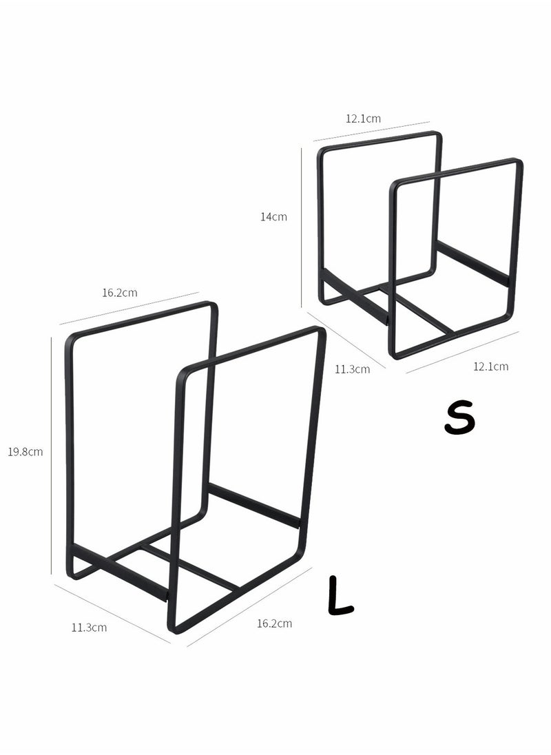2 Pack Dish Plate Organizer Rack Metal Storage Drying Large Drainer Non-Slip Rustproof Holder Stand for Cabinet Counter Cupboard