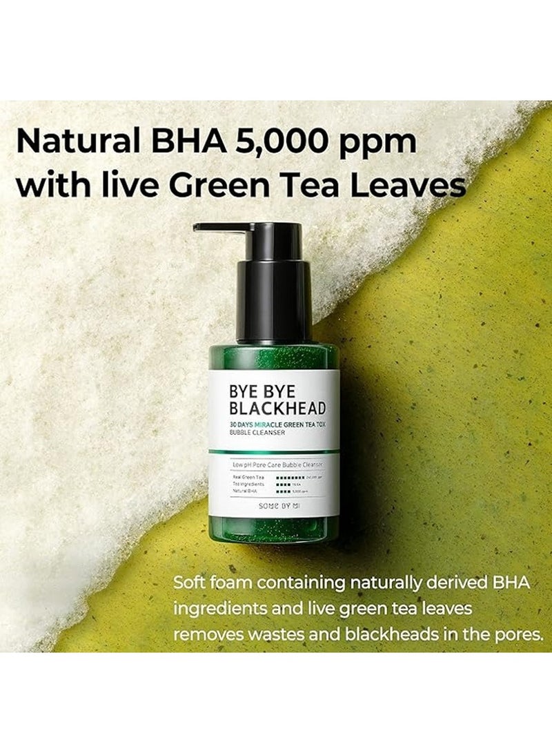 Bye Bye Blackhead 30 Days Miracle Green Tea Tox Bubble Cleanser - Korean Face Wash For Removing Blackhead - Daily Pore Minimizer For Face Skin Texture 120grams