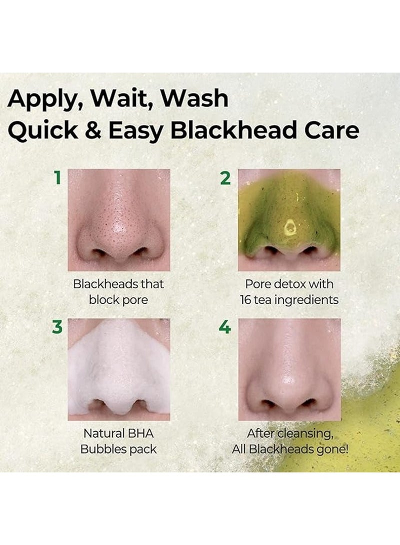 Bye Bye Blackhead 30 Days Miracle Green Tea Tox Bubble Cleanser - Korean Face Wash For Removing Blackhead - Daily Pore Minimizer For Face Skin Texture 120grams