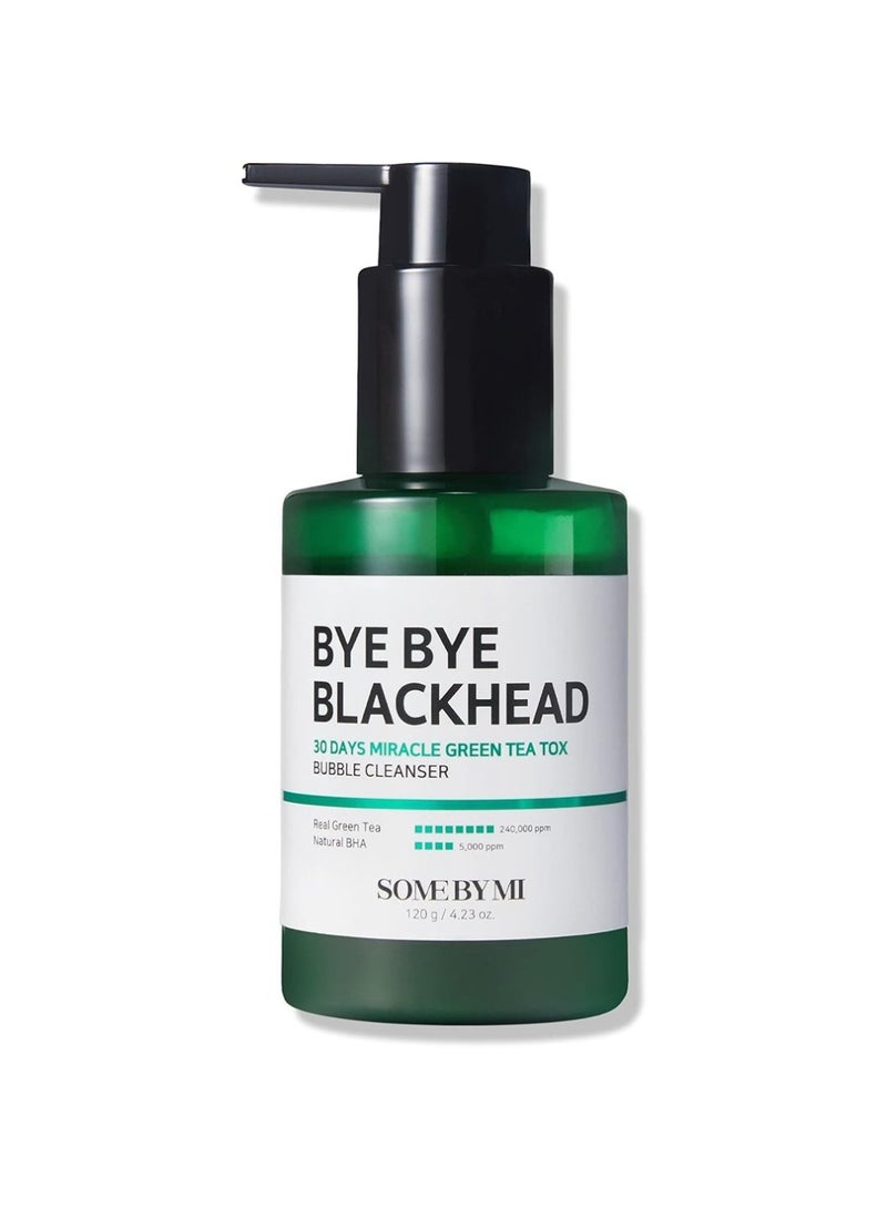 Bye Bye Blackhead 30 Days Miracle Green Tea Tox Bubble Cleanser - Korean Face Wash For Removing Blackhead - Daily Pore Minimizer For Face Skin Texture 120grams