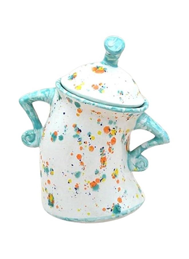 Canister With Attitude，Large Ceramics Jar With Lid,Cute Sassy Tea Pot Storage Canister With Airtight Lid Fun Food Storage Jar Stylish Teapot, For Coffee Tea Sugar Spices And More (Cyan)